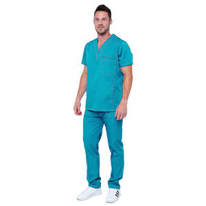 Uniforme de exfoliación activa de dos piezas, tela de lona elástica transpirable, diseño moderno ajustado para enfermeras de clínica de Hospital - Product Image 3
