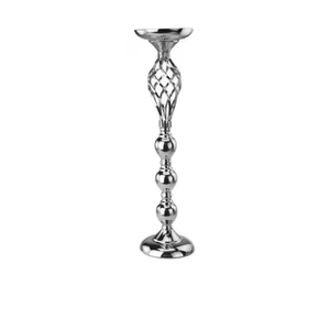 Elegantes centros de mesa de boda hechos a mano de plata para mesas de recepción Twist Candle holder Stands Adornos Centros de mesa de metal - Product Image 1