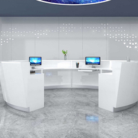 Bureau de réception circulaire moderne, mobilier commercial, écologique, résistant aux taches, pour salle de sport, salon, centre commercial