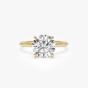 Anillo de Compromiso con Diamante Cultivado en Laboratorio, Corte Brillante Redondo, Halo Oculto, 2.10 Ct, E-F VS, Oro de 14K, Regalo de Aniversario de Bodas - Product Image 1