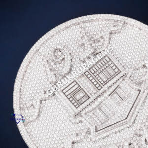 Dernier pendentif hip hop pour hommes et femmes fabriqué en argent sterling 925 avec diamants moissanite de haute qualité VVS Clarity - Product Image 4