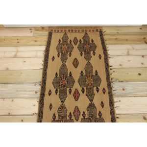 Tapis de couloir vintage 2,1x16,6 pi (64x506 cm), tapis turc marron à motifs floraux - Product Image 3