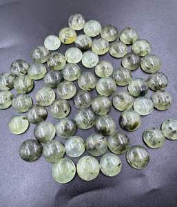พลอยเพรไนต์ทรงหลวมสีเขียวธรรมชาติขนาด14มม. สำหรับทำเครื่องประดับอัญมณีขายส่ง - Product Image 2