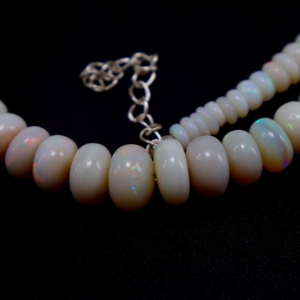 Cuentas de forma redonda lisa de ópalo australiano, collar de ópalo de fuego múltiple natural, 4X9MM aprox. 16 pulgadas de calidad superior - Product Image 3