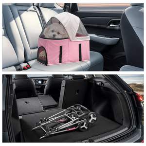 TH-PPS-395 Luxury Four Wheel Pet <b>Stroller</b> with Waterproof Canopy Smooth Wheels and Cup Holder - Product Image 5