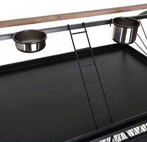 Büyük Metal ferforje 178cm üst çatı oyna papağan Aviary kuş üreme kafesi uçuş hayvanlar evi levrek merdiven ve tekerlekler ile - Product Image 5