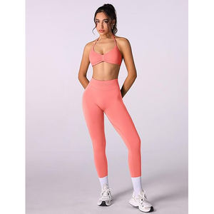 Conjuntos de yoga, sujetador deportivo sin costuras, leggings de cintura alta, elásticos, transpirables, ropa deportiva para mujer - Product Image 5