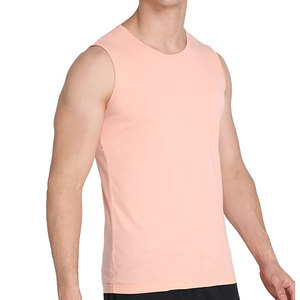 Camiseta Deportiva sin Mangas de Fibra de Bambú/Algodón, Tejida, Transpirable, de Secado Rápido, para Hombre, con Logotipo Personalizado, Informal, al por Mayor - Product Image 3