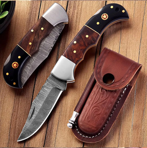 Nuevo Cuchillo Plegable de Acero Damasco Inoxidable, Cuchillo de Bolsillo Portátil de Alta Dureza para Acampar al Aire Libre, Cuchillo para Frutas, DIY Industrial OEM - Product Image 4