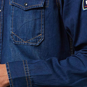 Meilleure vente chemise en jean pour hommes nouveauté vêtements de rue avec la conception appropriée de l'usine 100% coton - Product Image 6