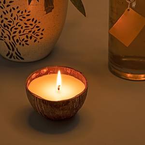 Best Selling Home Decor <b>Candle</b> Tabletop Centerpieces Decoration <b>Candle</b> in Mini Coconut Bowl Jars Cheapest Price - Product Image 4