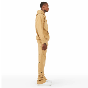 Survêtement d'hiver pour homme en molleton de coton avec sweat-shirt et pantalon ample, séchage rapide, respirant, logo imprimé sur écran personnalisé, design 2 en 1 - Product Image 3