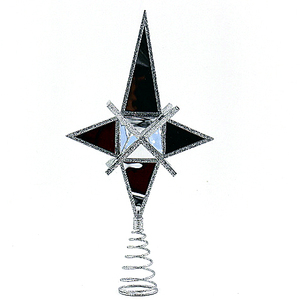 Décoration de sommet d'arbre de Noël en forme d'étoile, ornement de vacances pour Noël et le Nouvel An - Product Image 1