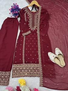Nueva Colección de Trajes Sharara de Antra Lifestyle, Tendencia en Georgette Sintética con Bordado, para Fiestas de Bollywood y Bodas - Product Image 3