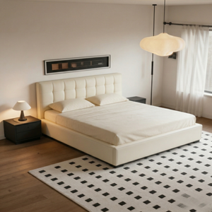 Letto a piattaforma silenzioso e salvaspazio con cassetti, in ecopelle e legno massello, <span class=keywords><strong>per</strong></span> camera da letto - Product Image 2