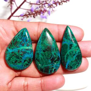 จี้คริสโคลาธรรมชาติ DHORGEMS รูปทรงคาโบชองสีเขียว อัญมณีทำมือสำหรับทำเครื่องประดับ อัญมณีหลวมจำนวนมากจากราชสถาน - Product Image 2