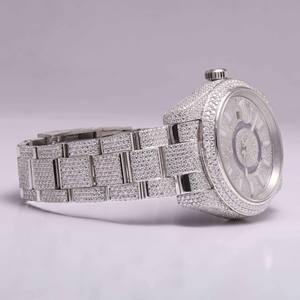 Reloj de Lujo con Diamantes Moissanite, Esfera de Cristal, Acero Inoxidable, Resistente al Agua, Movimiento de Cuarzo, Unisex, Uso Diario, Exportación al por Mayor - Product Image 2