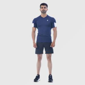 เสื้อยืด Speed Fit สีกรมท่า ผ้าฝ้ายออร์แกนิค 100% น้ำหนัก 200 กรัม ผ้าถักลายเรียบ พิมพ์ลายเสื้อยืดสำหรับออกกำลังกาย พิมพ์ลายด้วยเทคนิคซิลค์สกรีน - Product Image 4