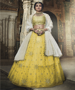 Precio al por mayor Georgette bordado secuencia trabajo Lehenga Choli con Dupatta XL tamaño seda y algodón ropa de fiesta para boda ApparelGarment - Product Image 5