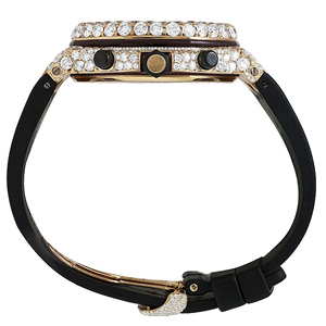 Chrome Plated Moissanite Quartz Movement Iced Glass Dial Stainless Steel <b>Watch</b> - Product Image 6