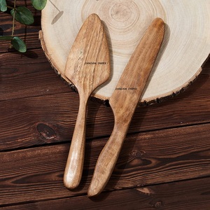Acacia Gỗ Bánh Máy Chủ Và Dao <span class=keywords><strong>Set</strong></span> Handmade Mộc Mạc Bánh Cưới Cắt Đồ Dùng, Thân Thiện Với Môi Gỗ Món Tráng Miệng Phục Vụ Công Cụ - Product Image 3