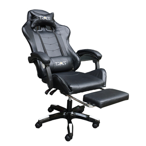 Chaise de jeu inclinable pour bureau à domicile GC002, entièrement noire, avec haut-parleurs Bluetooth 4D, hauteur réglable, extensible, en cuir PU et nylon - Product Image 1