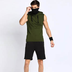 Hombres sin mangas gimnasio desgaste Fitness en blanco sin mangas sudaderas con capucha al por mayor - Product Image 5