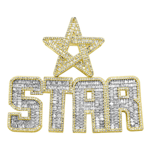 14K Or Naturel Baguette Diamant Hip Hop Pendentif Nouveau Design Super Star Diamant Colliers - Product Image 3