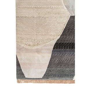 Manchaha Ivory Hand Knotted <b>Wool</b> Bamboo Silk Rug 10mm Thick Geometric Abstract Pattern for Home Hallway Rectangle Model-Les-2774 - Product Image 4