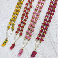 Collier Milni Haar traditionnel artisanal, magnifique, orné de perles florales, pour les rituels de mariage et les accessoires de puja pour les idoles divines