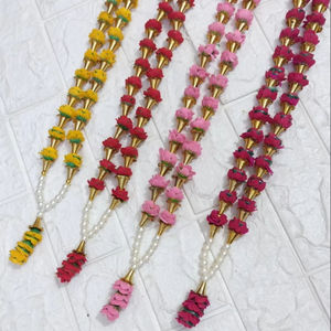 สร้อยคอประดับด้วยลูกปัดลายดอกไม้แบบดั้งเดิมที่ทำด้วยมือสำหรับพิธีกรรมในงานแต่งงานและเทพเจ้าไอดอลพูจาอุปกรณ์เสริม - Product Image 1