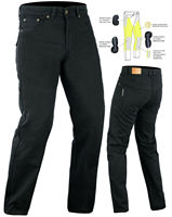 Jean de moto unisexe respirant et coupe-vent grande taille avec protections genoux et hanches – Pantalon de moto élégant à coutures renforcées pour