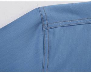 เสื้อเชิ้ตยีนส์แขนสั้นผู้ชายทันสมัย ดีไซน์กระดุม แห้งเร็ว ระบายอากาศได้ดี เป็นมิตรกับสิ่งแวดล้อม ปรับแต่งได้ เหมาะสำหรับฤดูหนาว - Product Image 6