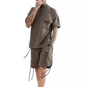 2025 último diseño de ropa de calle nuevo estilo conjunto de pantalones cortos para hombre conjunto de sudor personalizado de alta calidad tendencia hombres conjuntos de pantalones cortos de 2 piezas - Product Image 1