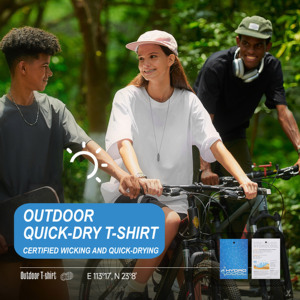 T-shirt d'extérieur à séchage rapide STREETLAB pour homme, manches courtes, 100 % polyester, évacuation de l'humidité, coupe ample, respirant - Product Image 1