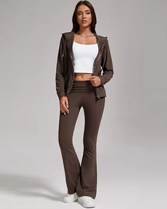 Ensemble de survêtement personnalisé pour filles grandes avec fermeture éclair, sweat-shirt à capuche, appliqué brodé personnalisé, ensemble de survêtement d'hiver 2 pièces - Product Image 6