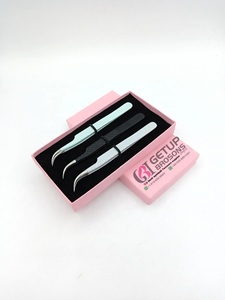 Nouvelle pince à cils de 10 mm de haute qualité, durable, avec revêtement en poudre de différentes couleurs, poignée diamantée incurvée, précision anti-magnétique - Product Image 2