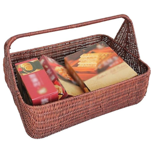 Outdoor Rattan Picnic <b>Baskets</b> Hamper Garden Flower Vegetable <b>Baskets</b> Camping <b>Shopping</b> Storage Gift <b>Baskets</b> Picnic - Product Image 2