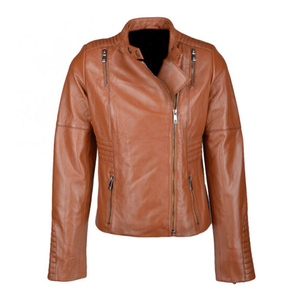 Veste en cuir légère et élégante pour femmes polyvalente à manches longues et à bas prix - Product Image 3
