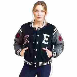 2025 vestes de baseball pour filles tendances élégantes nouvelles vestes à capuche en polaire en gris et blanc respirant pour la saison d'hiver - Product Image 1