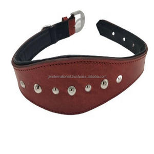 Collier de chien de luxe en cuir véritable de haute qualité et de qualité supérieure avec rembourrage épais de forme ovale - Product Image 5