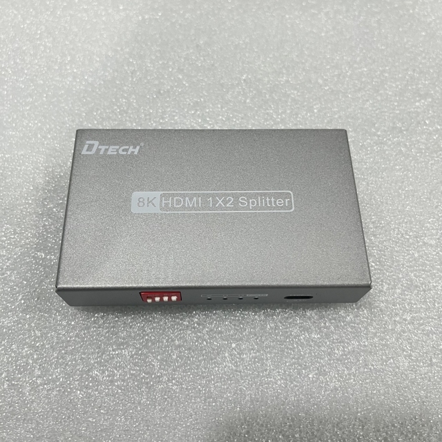 DTECH DT-7812(GS) 2Way HDMI 2.1 48Gbps 8K 60Hz Splitter 1 in 2 Out Dual Monitor Display HDCP Video Splitters
