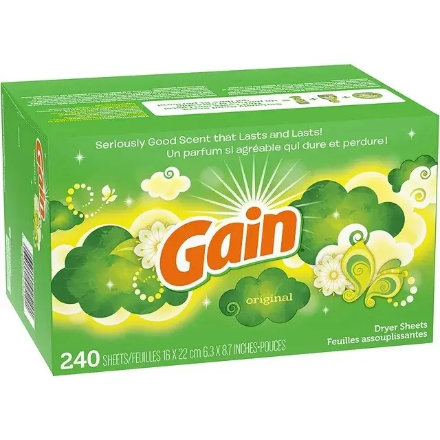 Gain Sèche-feuilles assouplissant pour linge, parfum original, 240 pièces