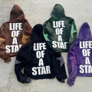 Conjunto de chándal de gran tamaño personalizado unisex con capucha, pantalones de chándal y pantalones de chándal, sudadera apilada de talla grande para hombre para invierno - Product Image 2