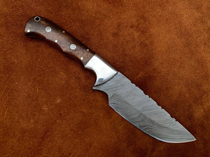 มีดเหล็กดามัสกัสทำด้วยมือแบบกำหนดเองด้ามจับไม้กุหลาบมีดตั้งแคมป์กลางแจ้งสำหรับการล่าสกินเนอร์การสนับสนุนตามต้องการ - Product Image 4