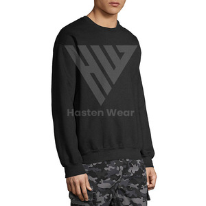 Wholesale Private Custom Logo Men's High Quality Hoodie Sweatshirt 100% Cotton O-<b>Neck</b> Puff Oversized Unisex Slim Fit Blank - Product Image 3