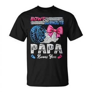 T-shirt personalizzata 'Papa ti ama' per Gender Reveal o per le celebrazioni 'Burnouts' o 'Bows' - Product Image 3