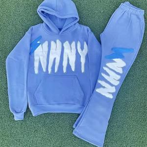 Chándal de lana de algodón para hombre, manga larga con cordón, ropa deportiva informal transpirable de invierno, conjunto gráfico de talla grande - Product Image 4