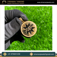 Collier pendentif religieux personnalisé en or jaune massif 14 carats, nom en arabe ou en ourdou, monogramme, pendentifs et breloques raffinés, idées cadeaux
