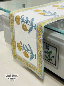 ผ้าปูโต๊ะผ้าฝ้ายพิมพ์ลายบล็อกทำด้วยมือสำหรับบ้าน - Product Image 4